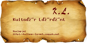 Kultsár Lóránt névjegykártya