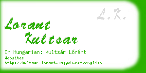 lorant kultsar business card
